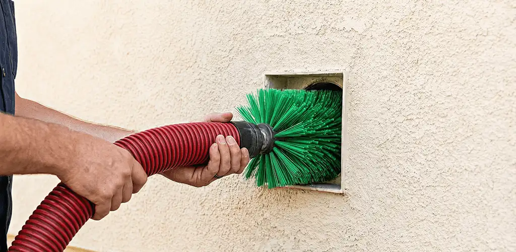 Air duct cleaning brush removing debris from a vent opening in Honolulu, HI