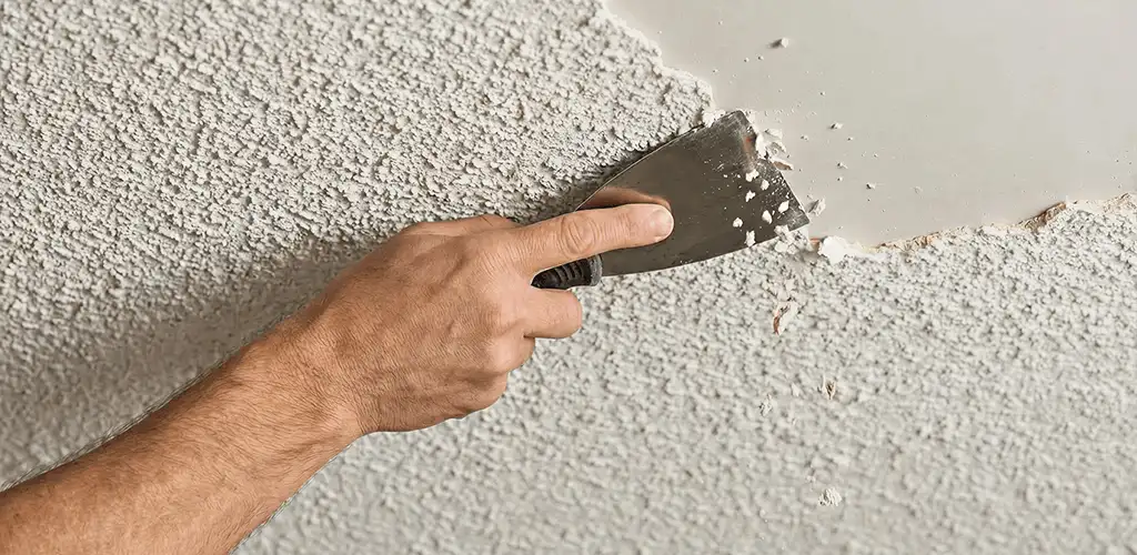 Popcorn ceiling removal scraping off textured ceiling finish in Honolulu, HI