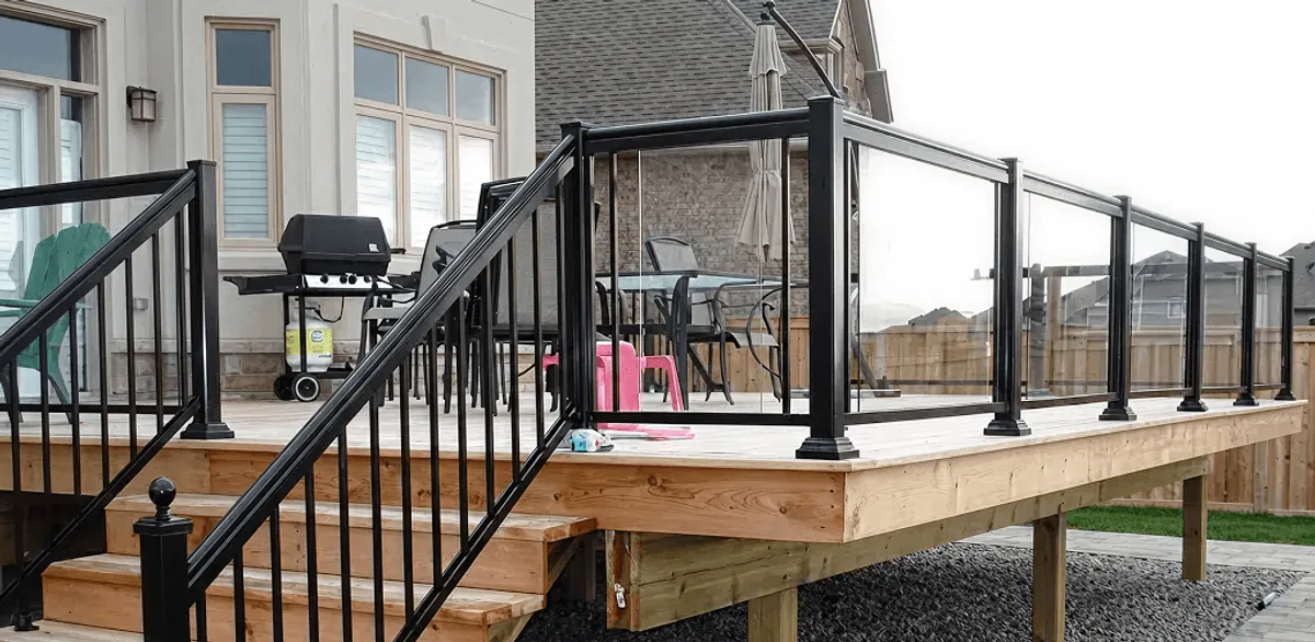 Handrail installation on a deck staircase for safety and code compliance in Honolulu, HI