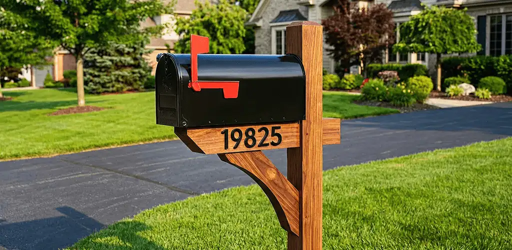 New mailbox installation with post and address number for a home in Honolulu, HI
