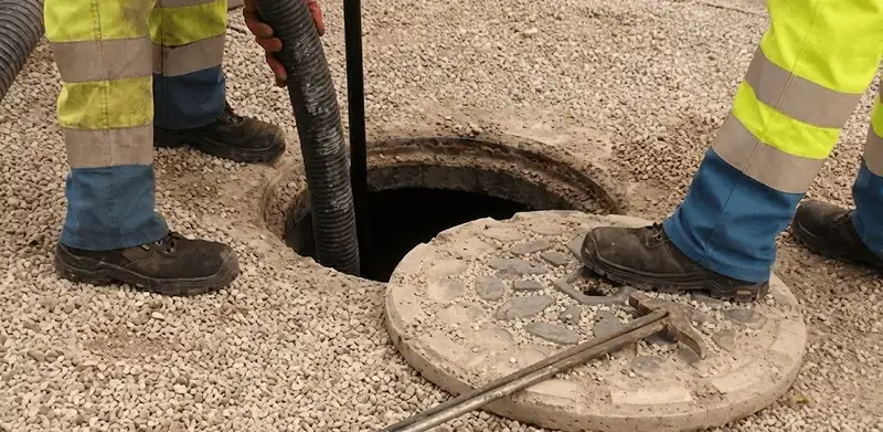 Drain cleaning crew clearing a sewer access point with professional equipment in Honolulu, HI